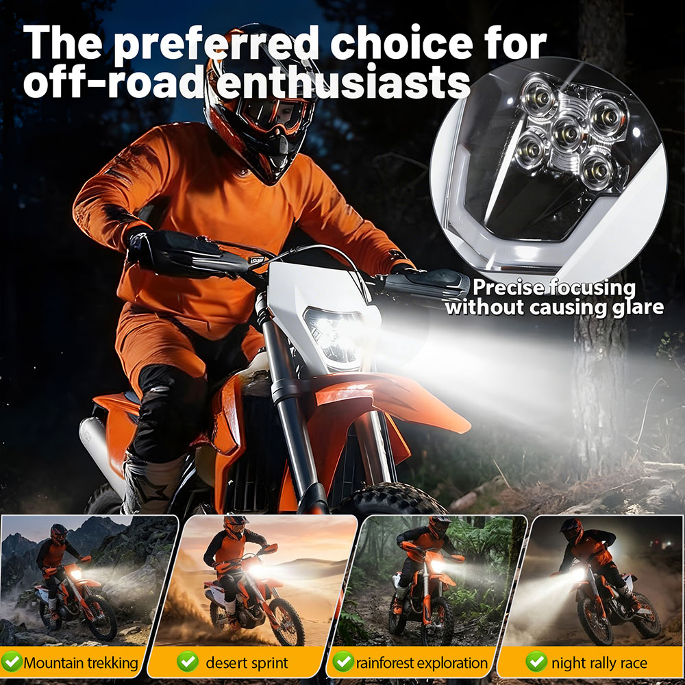 5 LED Headlight Headlamp Lamp  - огляд і ціна Universal Motorcycle Led Headlight Projector
