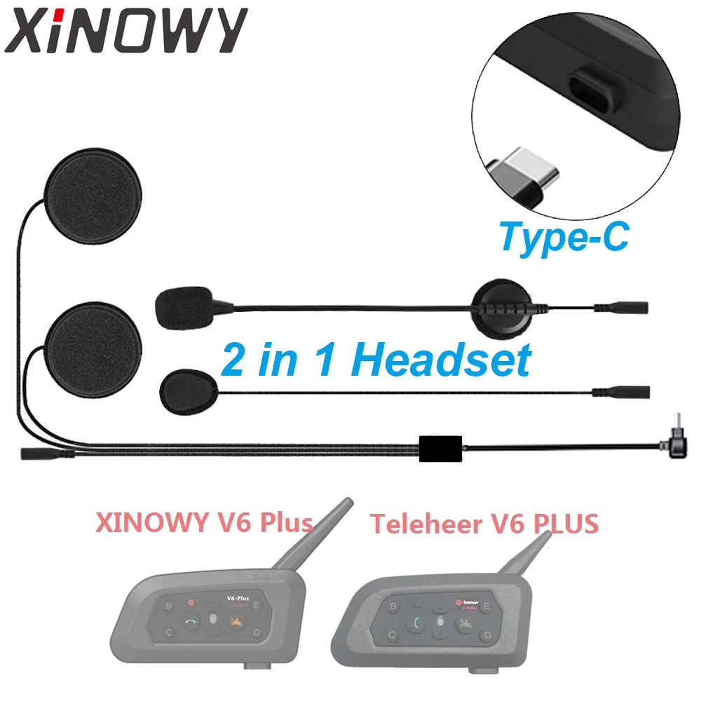 Type-C Earphone Speaker Access - огляд і ціна Universal Motorcycle Helmet Intercom Headset