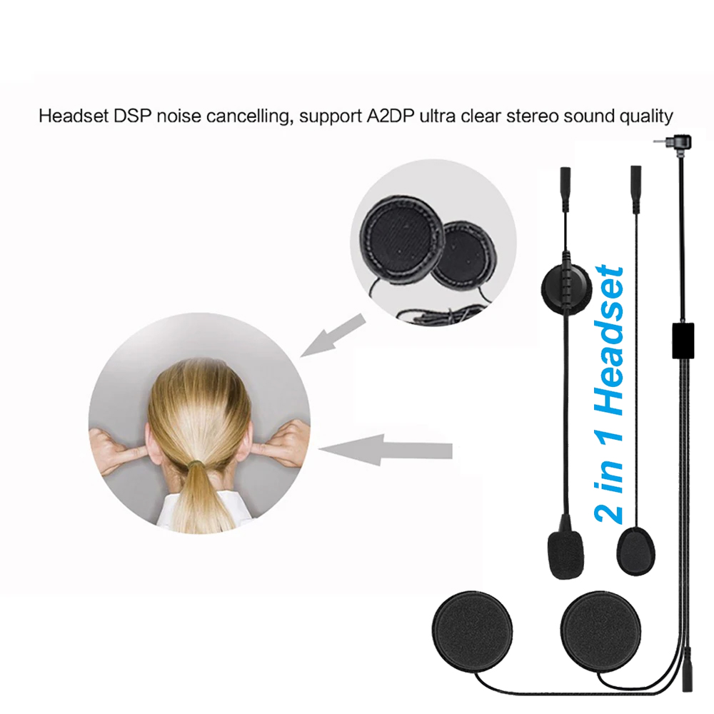 Type-C Earphone Speaker Access - огляд і ціна Universal Motorcycle Helmet Intercom Headset