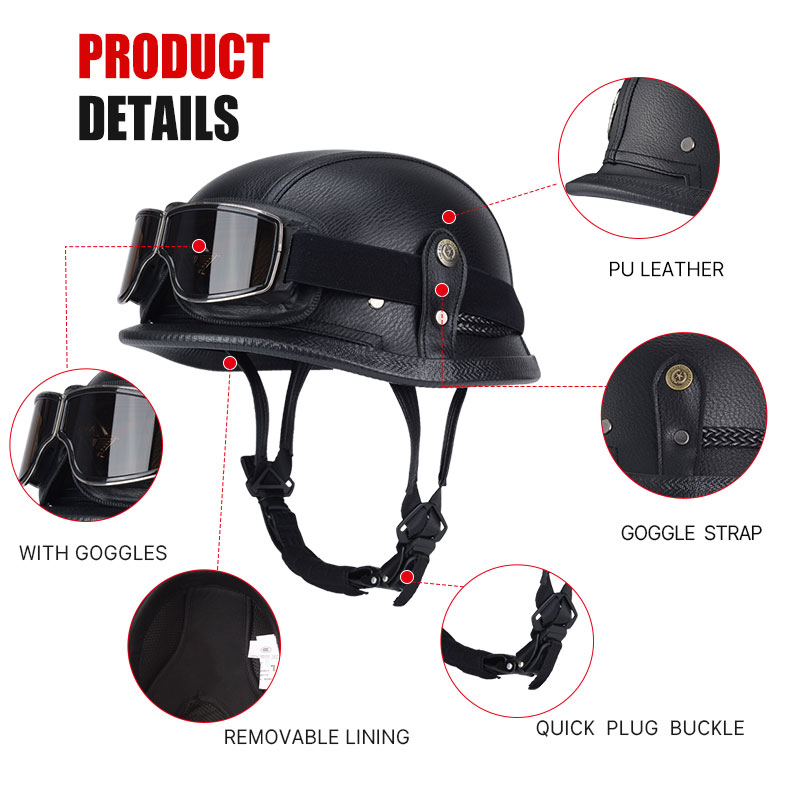 German Half Vintage Helmet Cla - огляд і ціна Vintage Open Face Retro Helmet