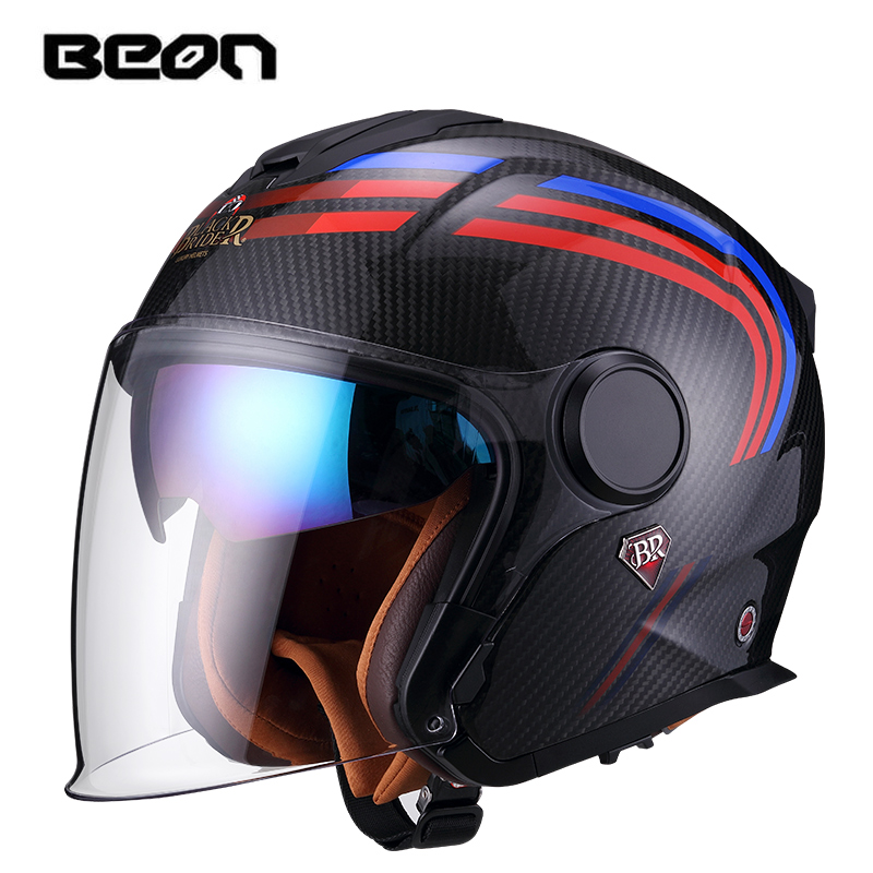BEON BR23 Carbon Fiber 3/4 Ope - огляд і ціна Carbon Fiber Lightweight Motorcycle Helmet