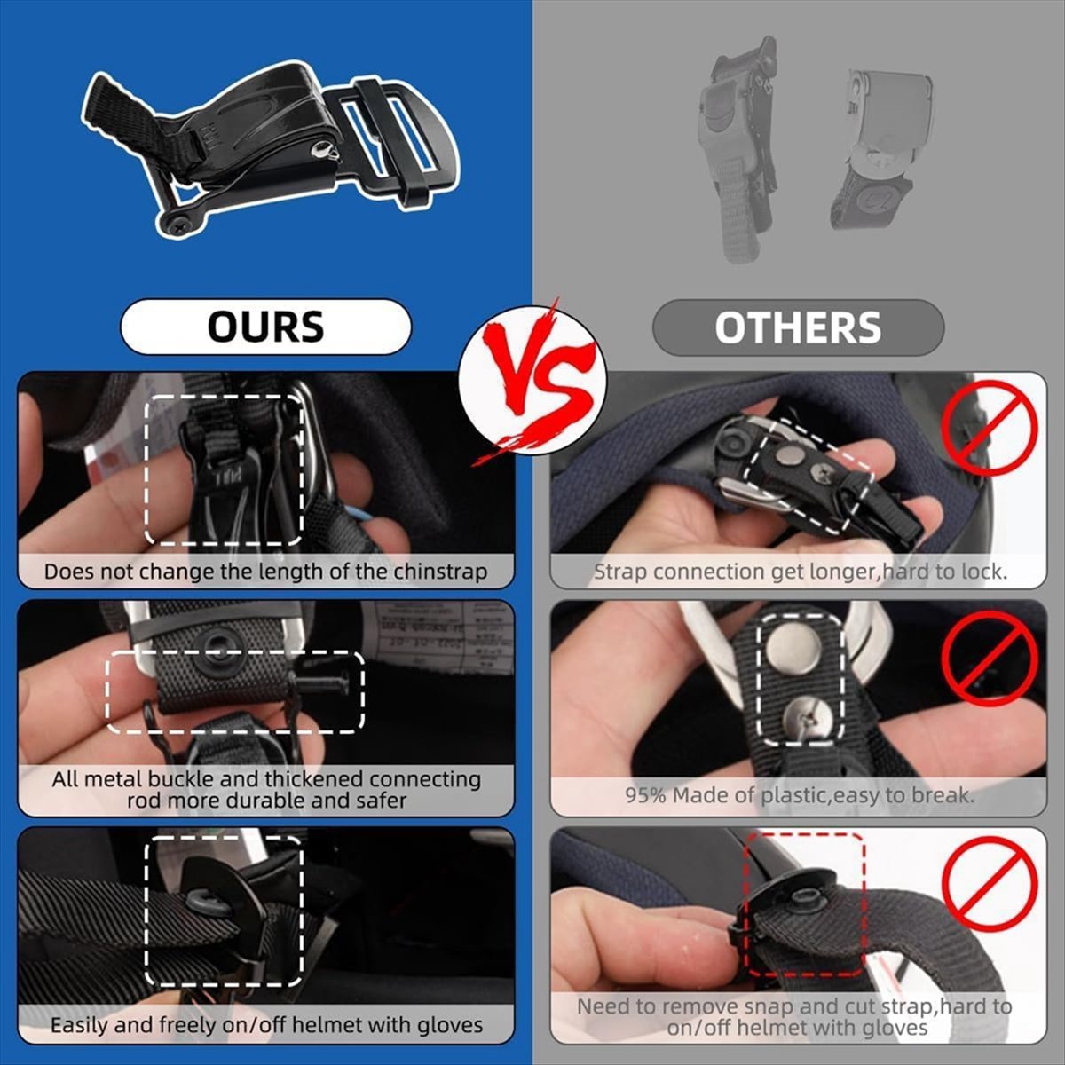 Compatible Helmet Quick Releas - огляд і ціна Quick Release Buckle Motorcycle Helmet