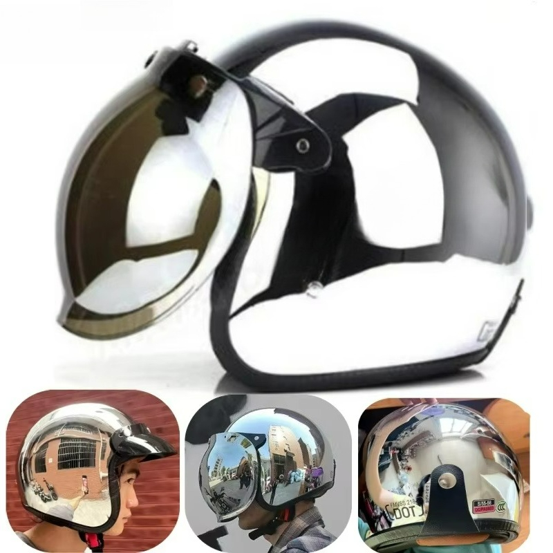 Hot Unique Silver Plating Open - огляд і ціна Vintage Open Face Retro Helmet