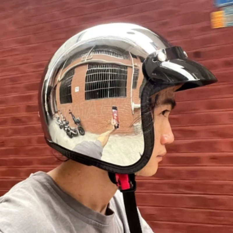Hot Unique Silver Plating Open - огляд і ціна Vintage Open Face Retro Helmet