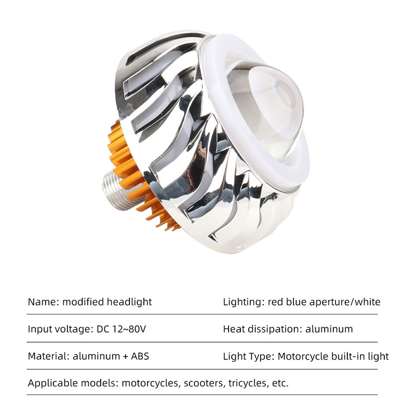 1pcs Car Motorcycle Headlight  - огляд і ціна Universal Motorcycle Led Headlight Projector
