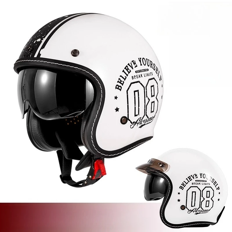 HOT Open Face Motorcycle Helme - огляд і ціна Vintage Open Face Retro Helmet