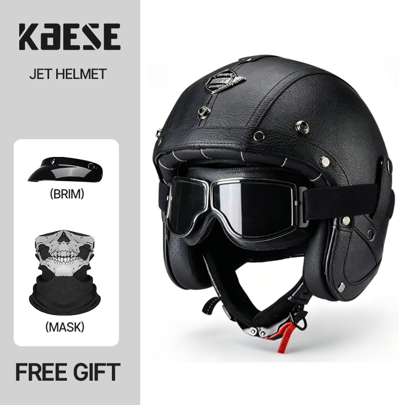 KAESE Classic Gray Cafe Retro  - огляд і ціна Vintage Open Face Retro Helmet